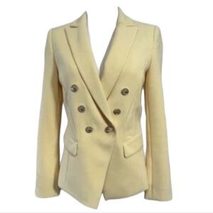 NEW White House Black Market Butter Yellow Blazer Jacket Button Front Size 2
